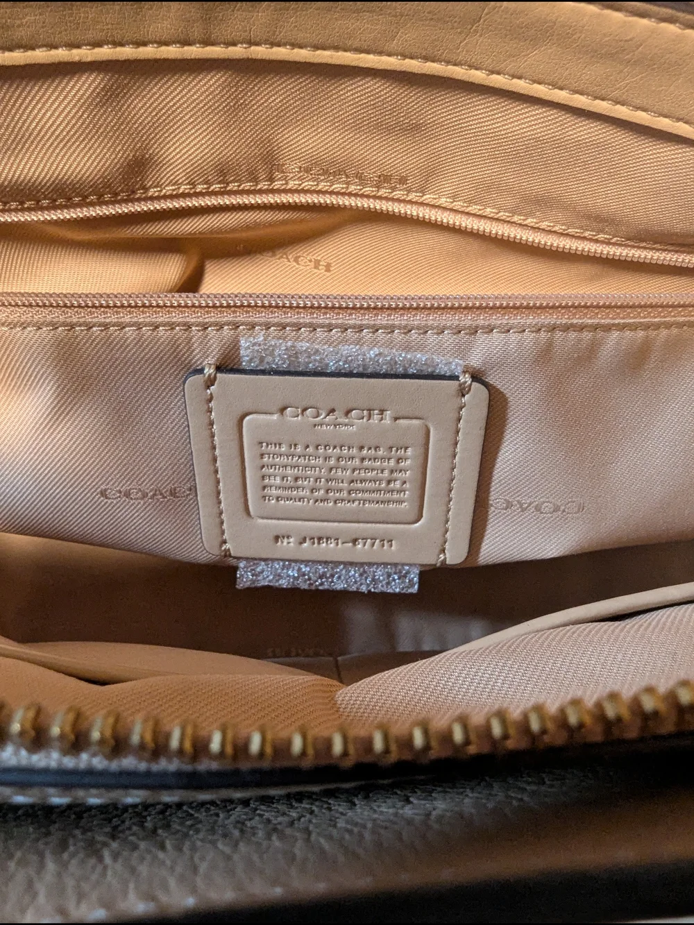 Coach Beachwood/Gold Pebble Leather Dome Satchel -